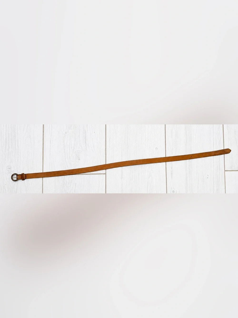 Ralph Lauren Tan Leather Belt with Embossed Polo Logo